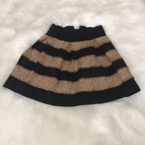 Black Gold Stripe Party Skirt